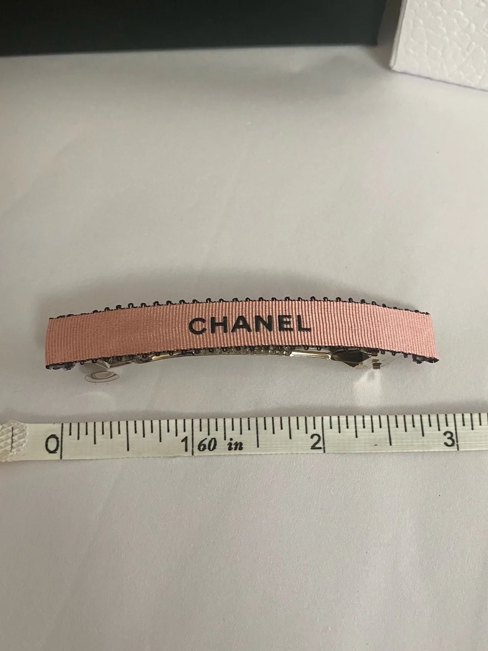 Chanel Ribbon Pink French Barrette